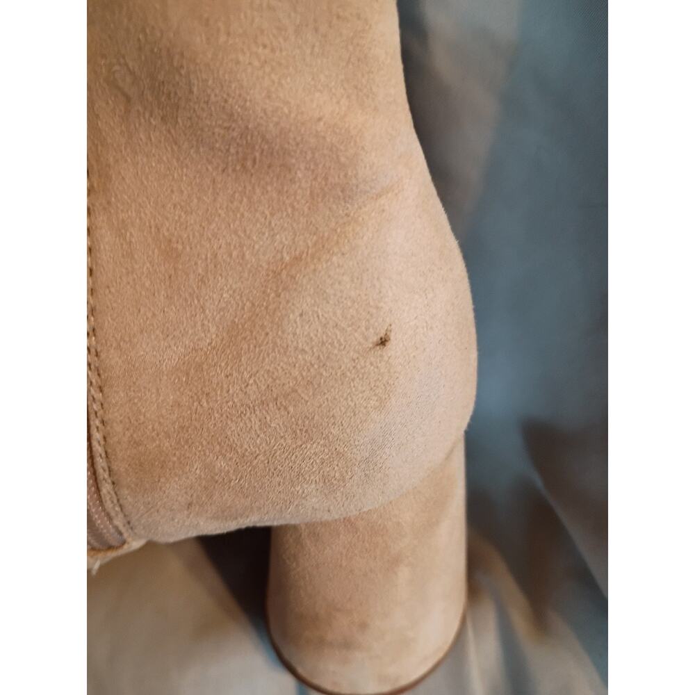 Zara Ankle Boots Tan Suede Floral Embroidered Sz 6.5 Boho Festival - Picture 6 of 10